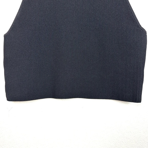 Babaton Sculpt Knit Halter Top Black Ribbed Aritzia Cropped 2XL NWT - Picture 5 of 16